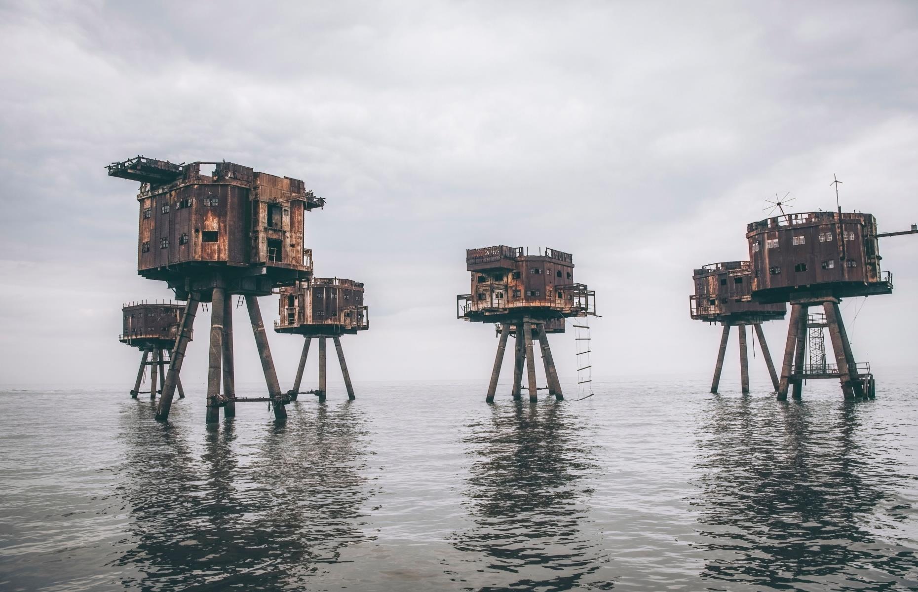 Fuertes de Maunsell, Estuario del Támesis, Inglaterra, Reino Unido